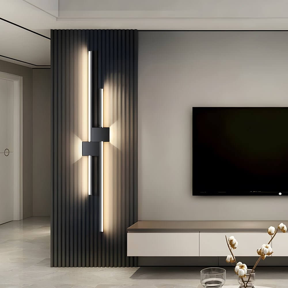 contemporary iron led linear lights for horizontal and vertical wall mounting
