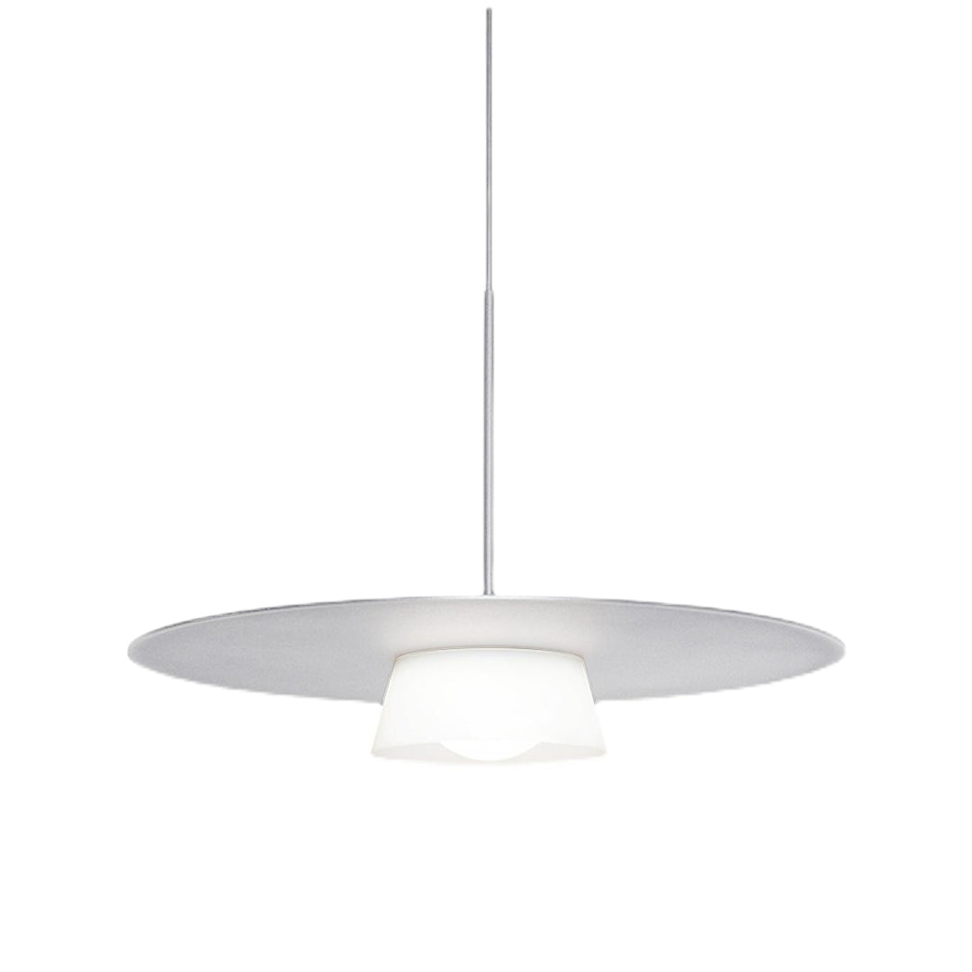 Round Iron Island Pendant — Minimalist, Black or White, LED E27, 16.5" Wide, 3000K