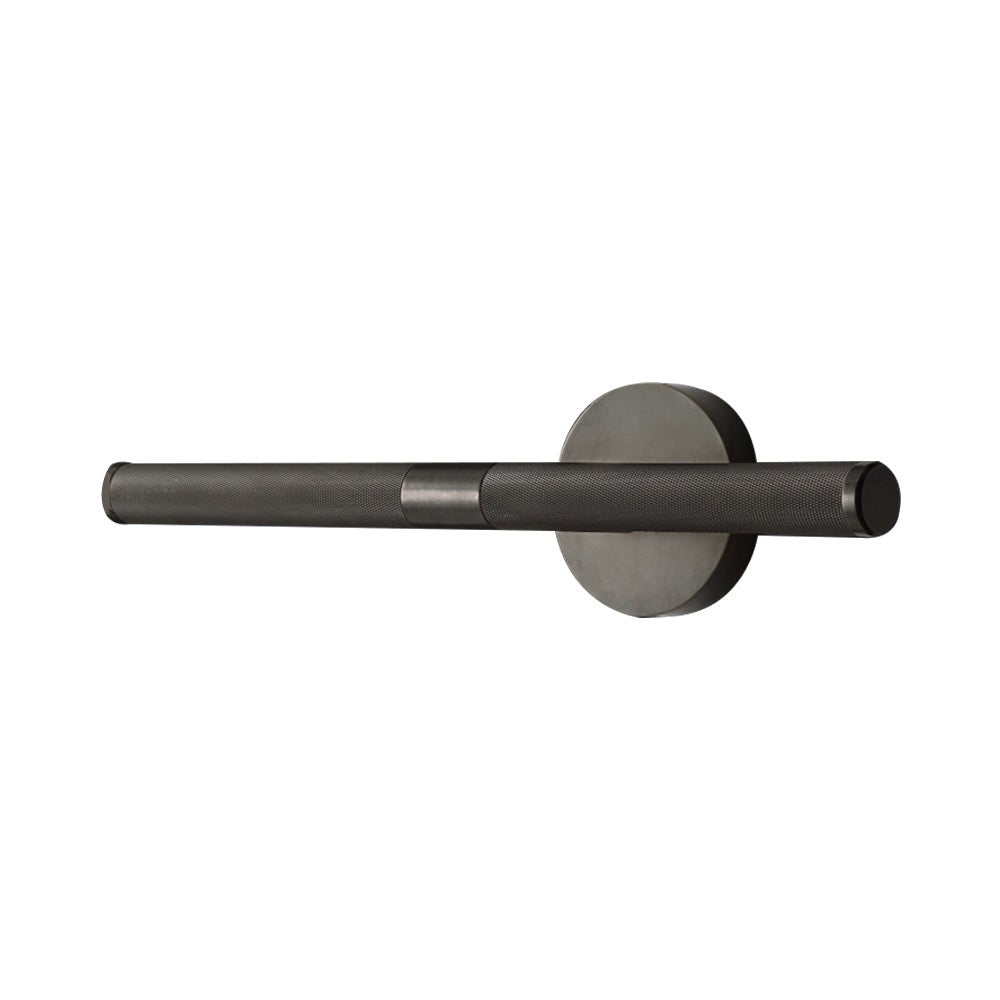 contemporary led bathroom vanity light fixture with knurled texture and adjustable swiveling head
