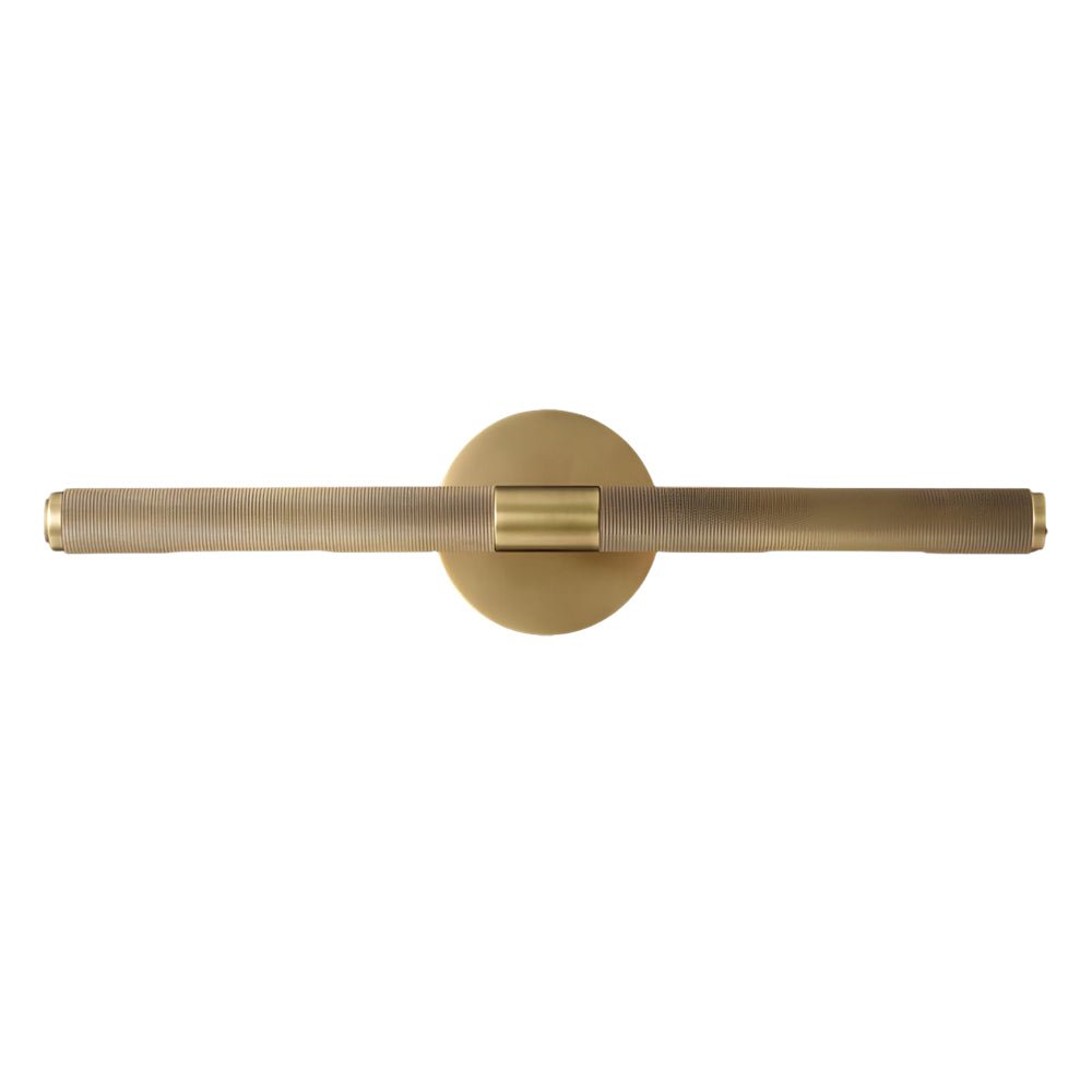 contemporary led bathroom vanity light fixture with knurled texture and adjustable swiveling head