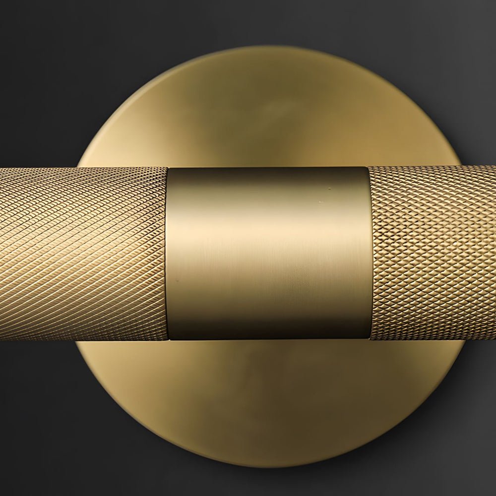 contemporary led bathroom vanity light fixture with knurled texture and adjustable swiveling head