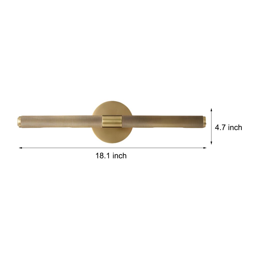 contemporary led bathroom vanity light fixture with knurled texture and adjustable swiveling head