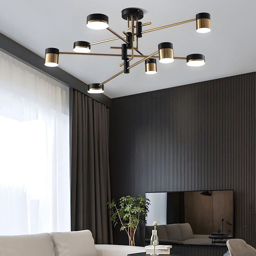 contemporary led dimmable sputnik chandelier with 4 6 or 8 lights