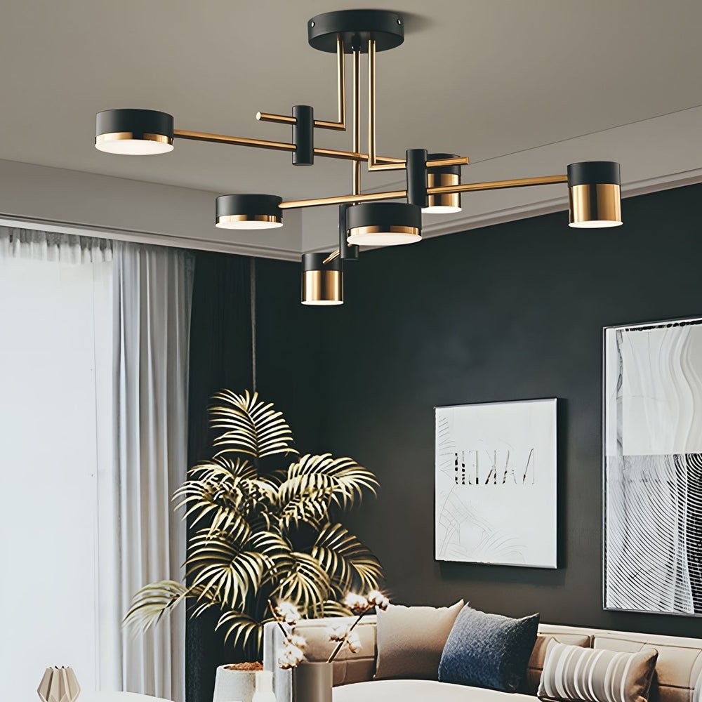contemporary led dimmable sputnik chandelier with 4 6 or 8 lights