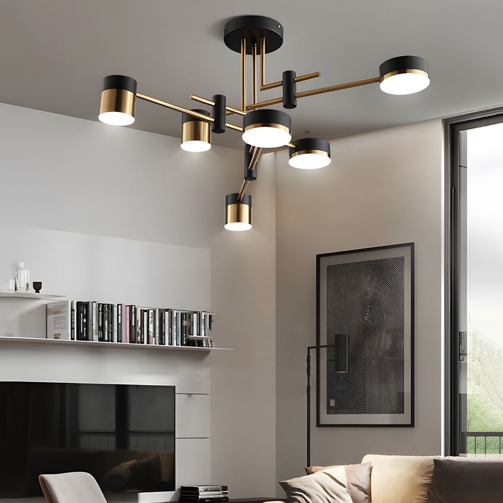 contemporary led dimmable sputnik chandelier with 4 6 or 8 lights