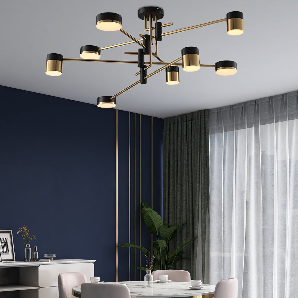contemporary led dimmable sputnik chandelier with 4 6 or 8 lights