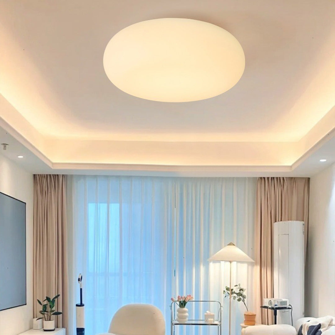 Minimalist Contemporary LED Pendant — Iron, PE Shade, 20/35/50cm, 12–36W, 3-Step Dimming, Pendant or Ceiling-Mount