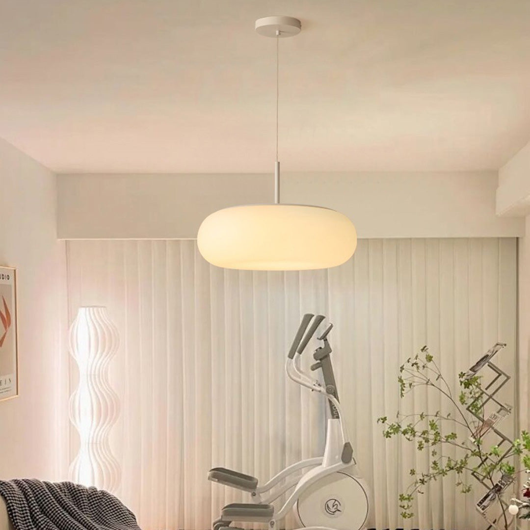 Minimalist Contemporary LED Pendant — Iron, PE Shade, 20/35/50cm, 12–36W, 3-Step Dimming, Pendant or Ceiling-Mount