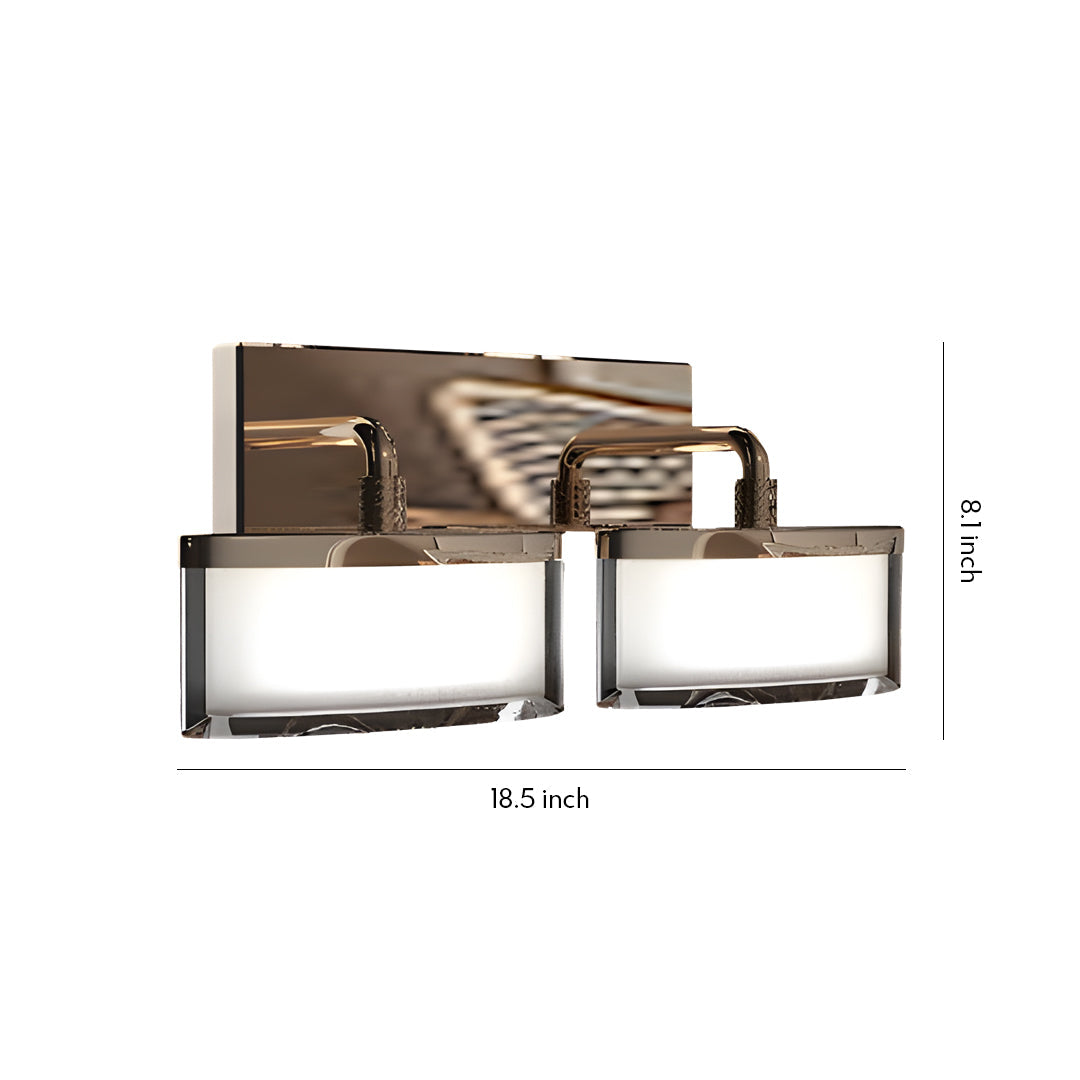 Minimalist Metal LED Wall Art Sconce — Gold Aluminum, Crystal, 3-Step Dimming, Single or Double Head, 10W/20W