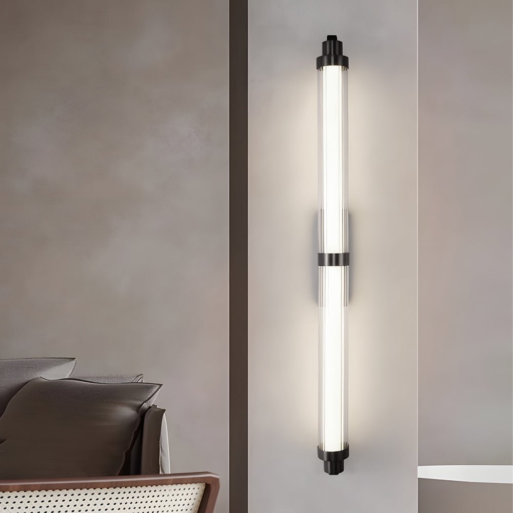 contemporary metallic indoor wall sconce lamp with long acrylic tube led available in 2755 and 3543
