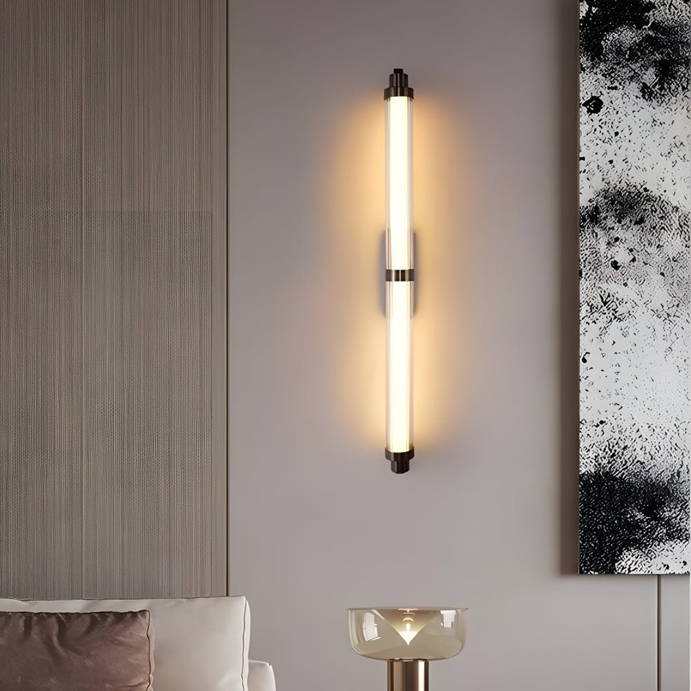 contemporary metallic indoor wall sconce lamp with long acrylic tube led available in 2755 and 3543