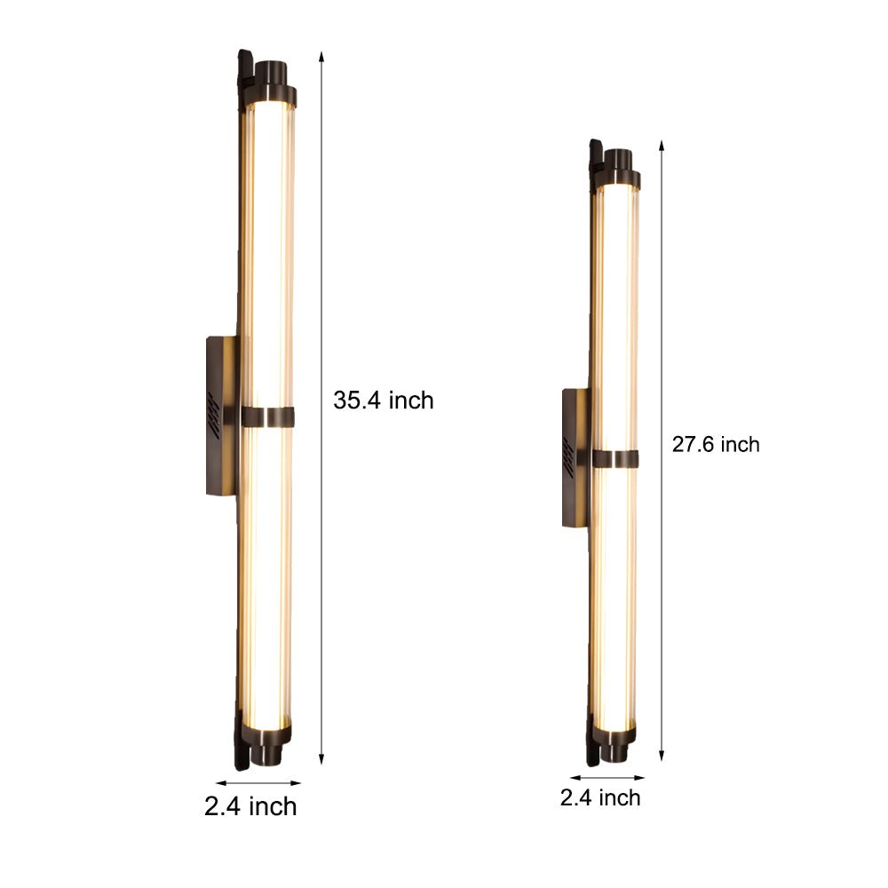 contemporary metallic indoor wall sconce lamp with long acrylic tube led available in 2755 and 3543