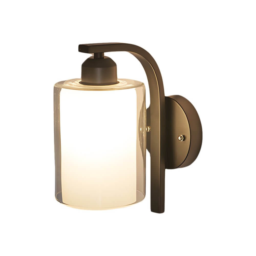 contemporary minimalist black cylindrical glass wall sconce
