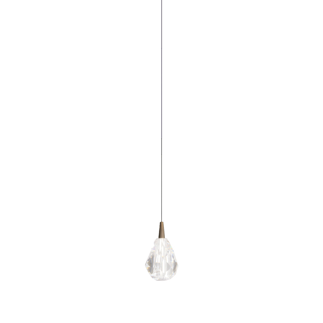 Minimalist Geometric Crystal Pendant — Gold Stainless Steel, 1-Light, 3-Step Dimming, 78.7" Cord