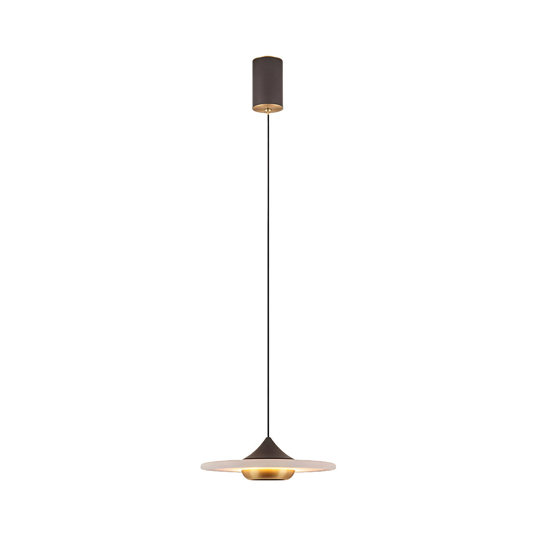 UFO Marble Pendant Light — Black Aluminum, 6.5W LED Warm White (3000K), 10.1" Diameter