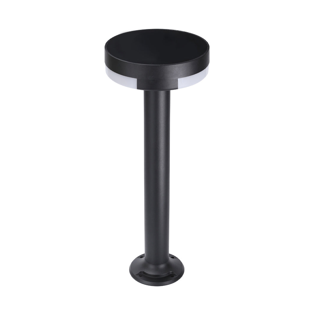 Modern Minimalist Outdoor Path Light — Sand-Black Die-Cast Aluminum, LED, Solar / Hardwired, IP65, 24"–48" Heights