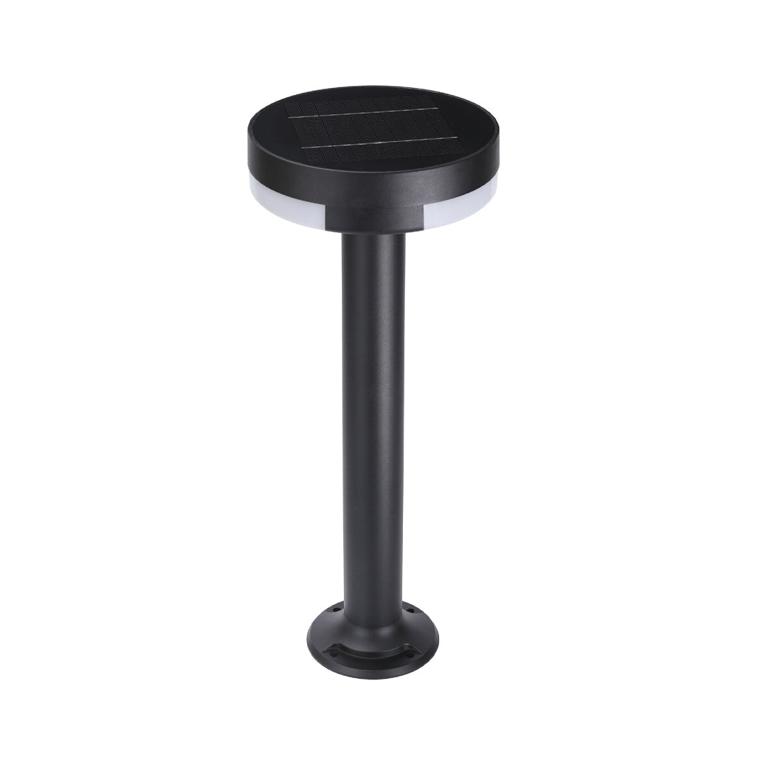 Modern Minimalist Outdoor Path Light — Sand-Black Die-Cast Aluminum, LED, Solar / Hardwired, IP65, 24"–48" Heights