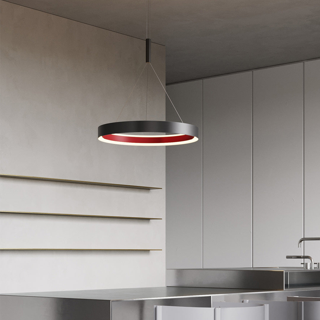 Minimalist Ring Chandelier — Iron & Aluminum, 80W LED, 15.8" to 31.5" Diameter