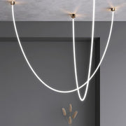 Linear Neon Pendant Light — Silicone Soft LED, 2–5m Lengths, Dual Color Temperature (3000K / 4000K), 32–80W