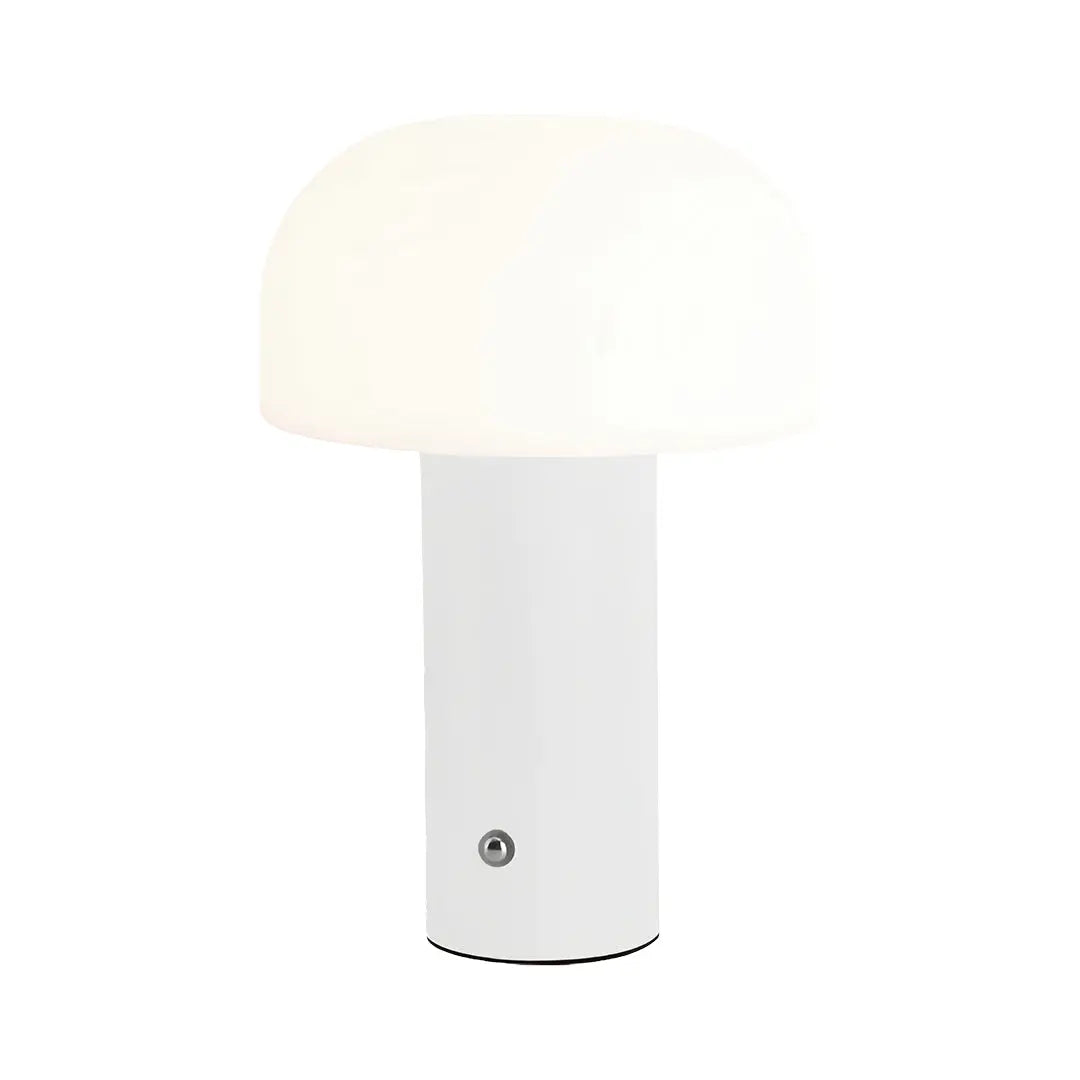 Novelty Table Lamp with Iron Base and Rotomolded Mushroom Shade Luxe