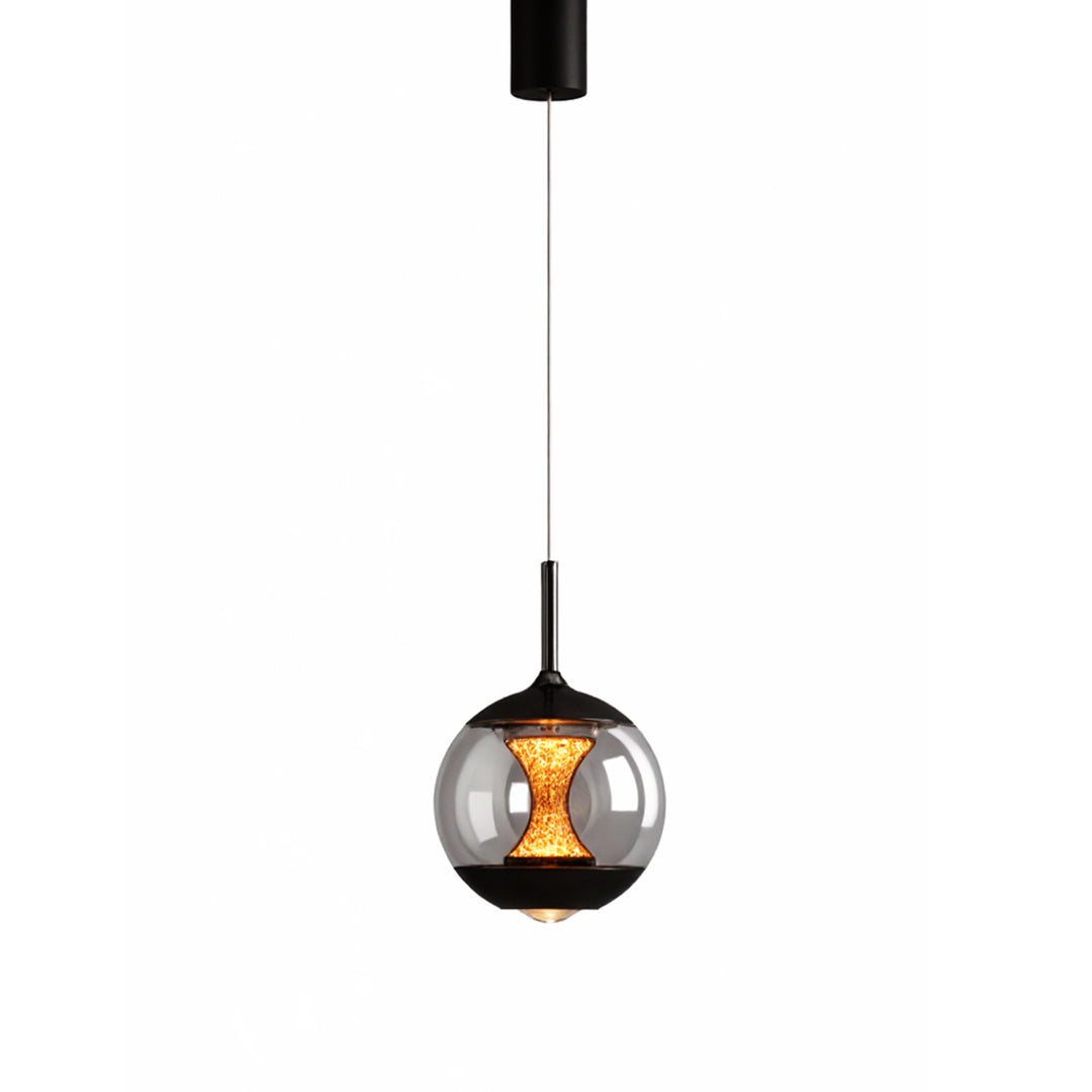 Orb Pendant Light — Aluminum, Clear or Smoky Gray Glass, 7W LED Dimmable, 70.9" Adjustable Chain