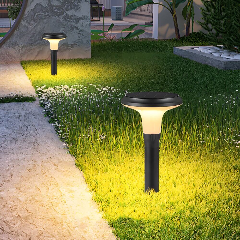 contemporary outdoor path lighting sleek black solar led lawn light