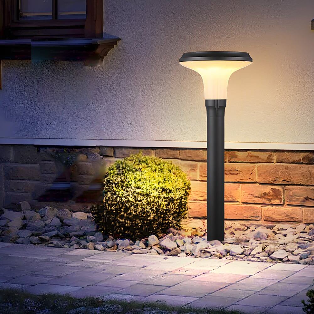 contemporary outdoor path lighting sleek black solar led lawn light