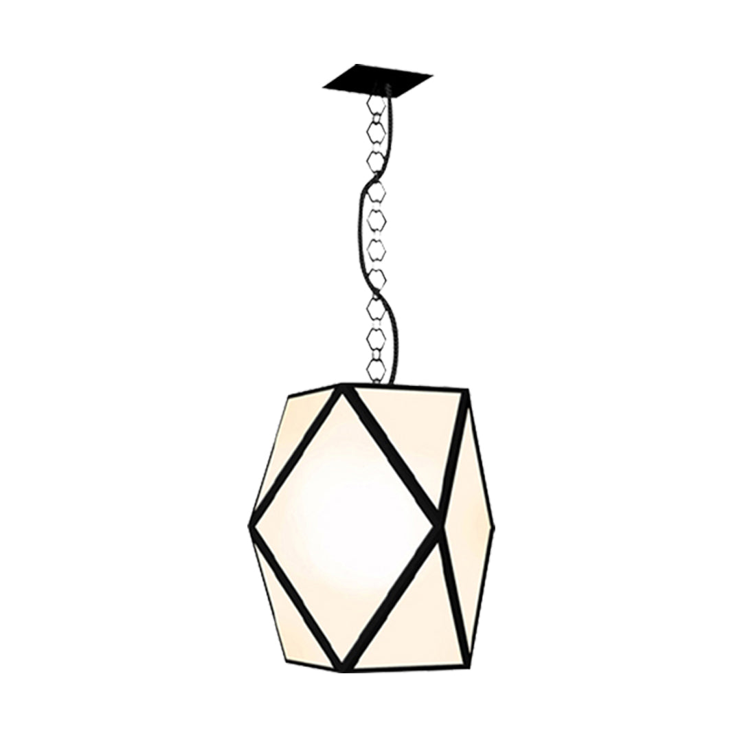 Modern Outdoor Pavilion Pendant — Black Stainless Steel, Acrylic Shade, 12W LED, IP65, 59" Adjustable Chain