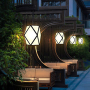 Modern Outdoor Pavilion Pendant — Black Stainless Steel, Acrylic Shade, 12W LED, IP65, 59" Adjustable Chain
