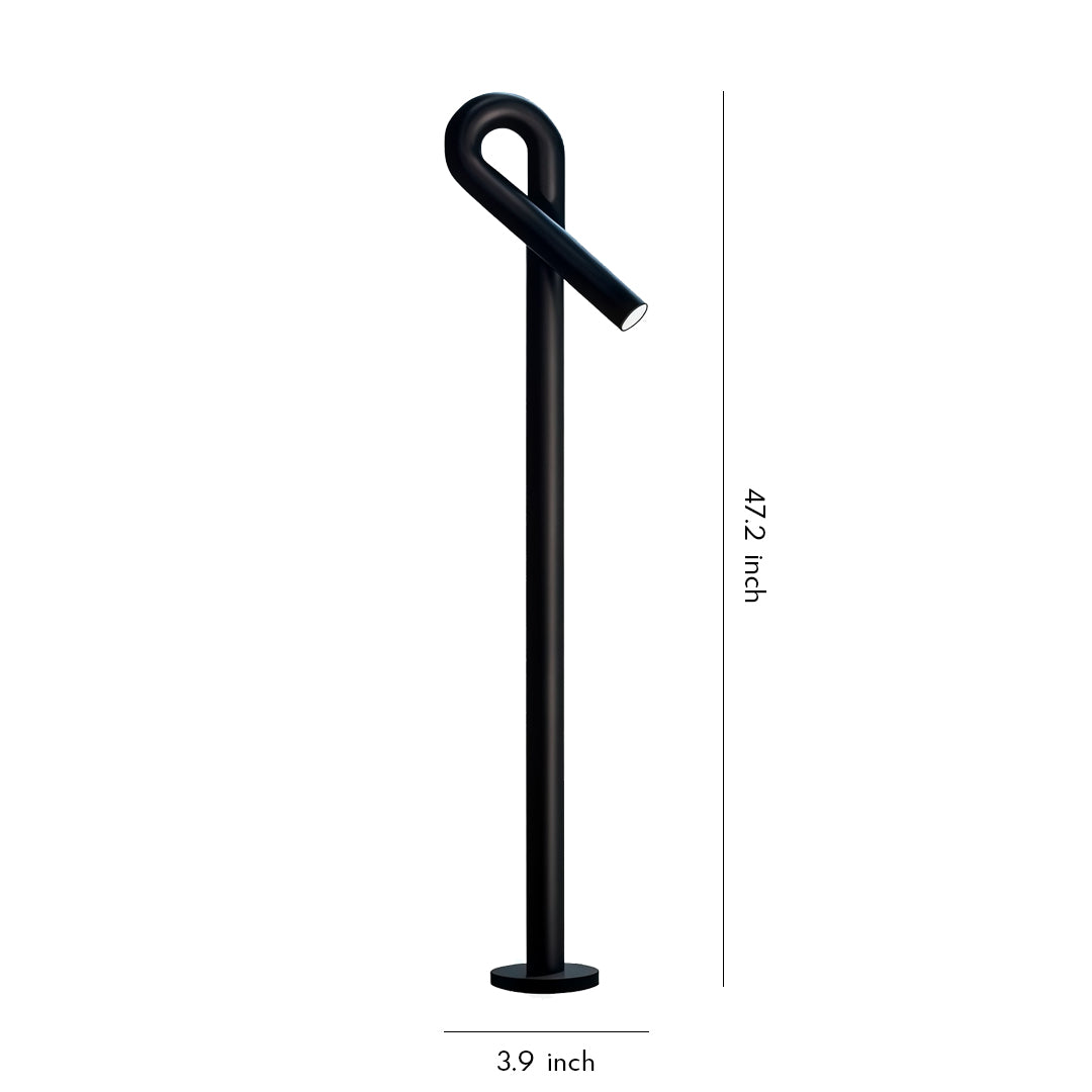 Minimalist Outdoor Bollard Light — Black Stainless Steel, 12W LED, 3000K, IP65, 47.2"