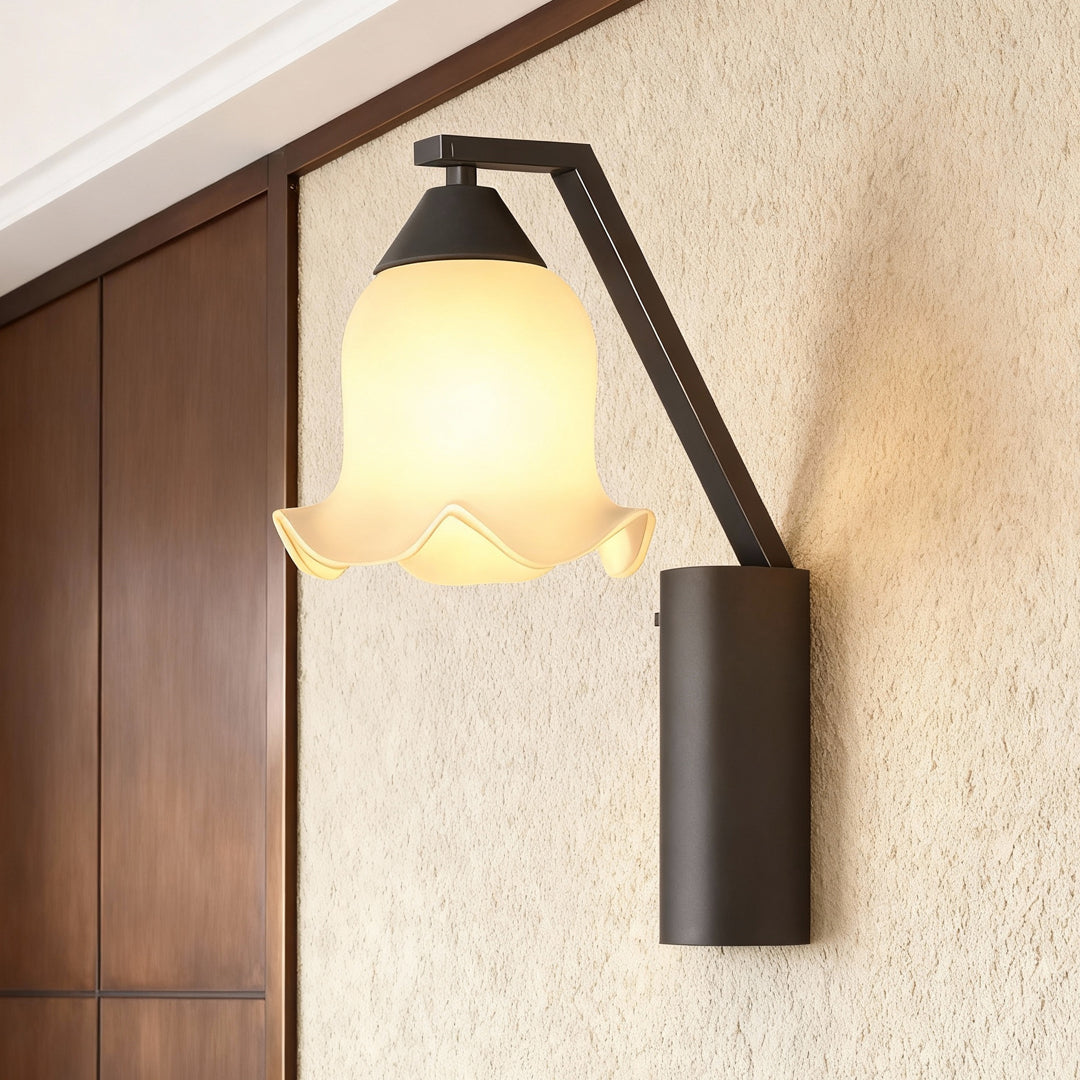 Flower Outdoor Wall Sconce — Black Stainless Steel, Clear Glass, 12W LED, IP65 Weatherproof
