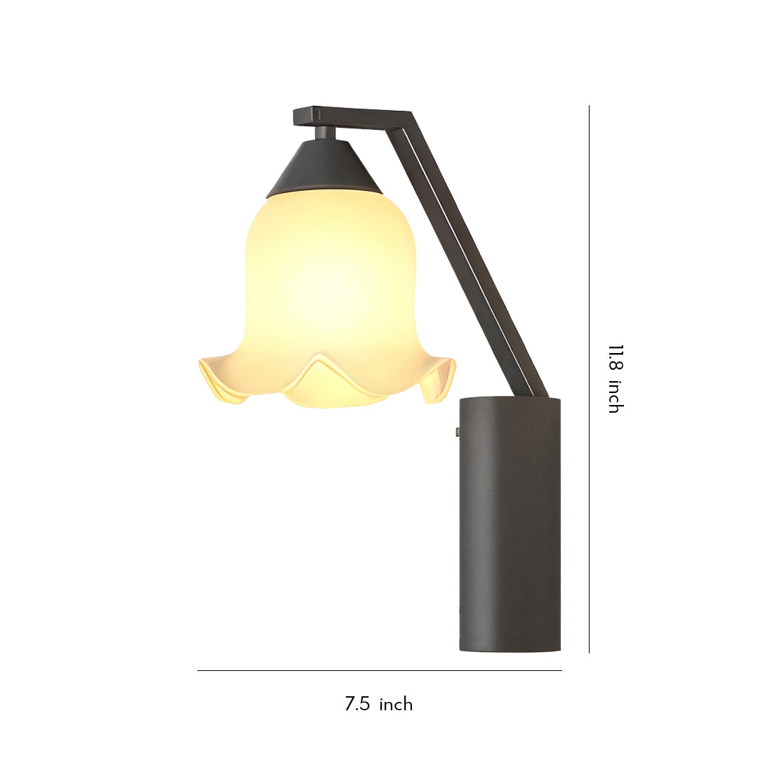 Flower Outdoor Wall Sconce — Black Stainless Steel, Clear Glass, 12W LED, IP65 Weatherproof