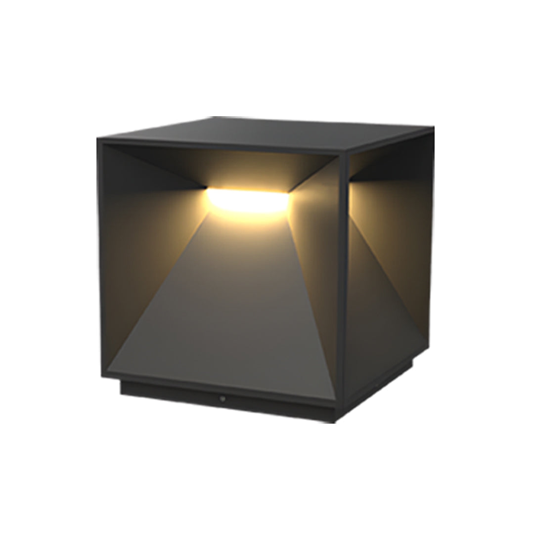 Outdoor Garden Pillar Light — Stainless Steel & Acrylic, 14W LED, Solar / Hardwired, IP65, 4 Sizes, Black or White