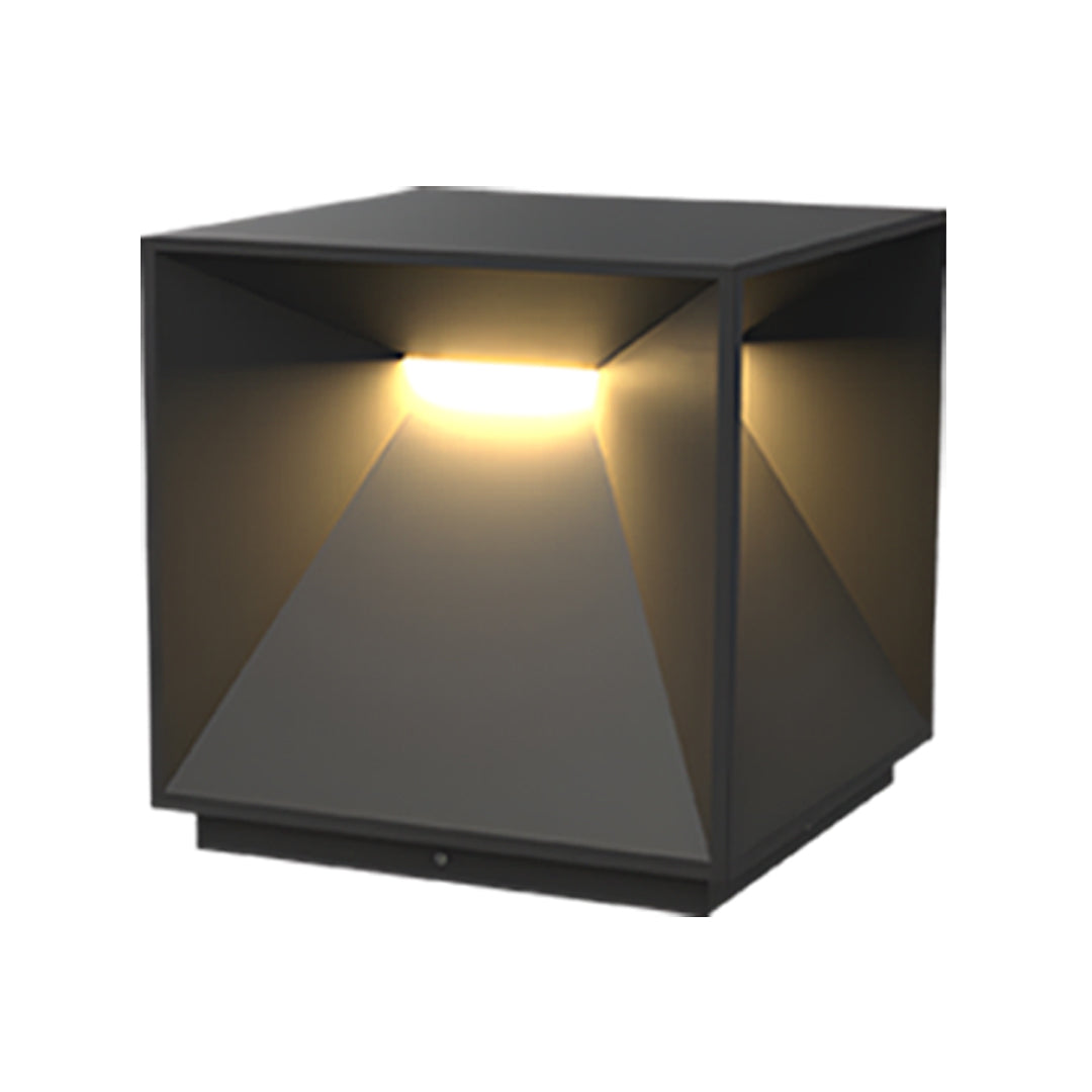 Outdoor Garden Pillar Light — Stainless Steel & Acrylic, 14W LED, Solar / Hardwired, IP65, 4 Sizes, Black or White