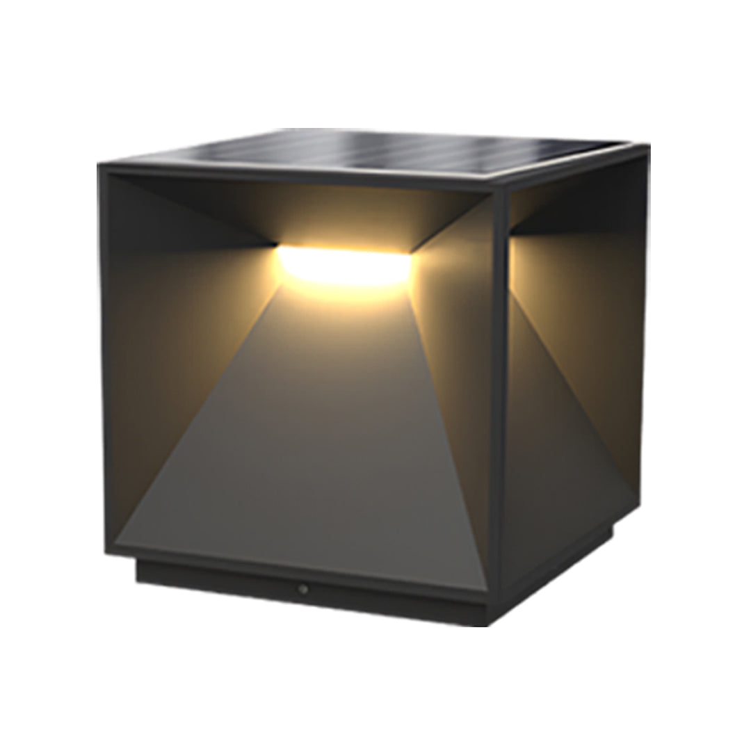 Outdoor Garden Pillar Light — Stainless Steel & Acrylic, 14W LED, Solar / Hardwired, IP65, 4 Sizes, Black or White