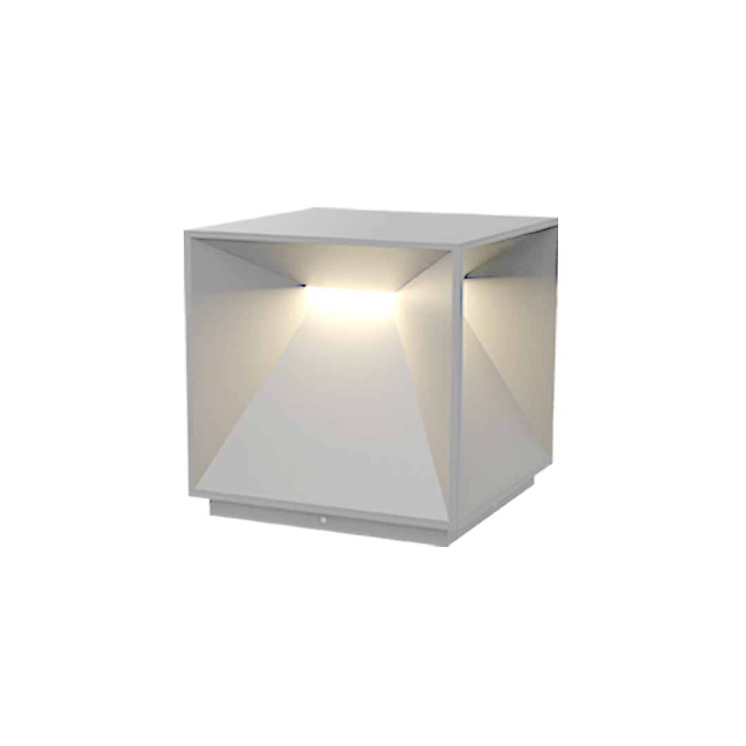Outdoor Garden Pillar Light — Stainless Steel & Acrylic, 14W LED, Solar / Hardwired, IP65, 4 Sizes, Black or White