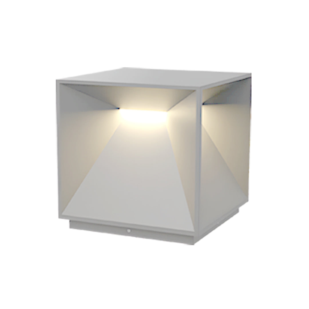 Outdoor Garden Pillar Light — Stainless Steel & Acrylic, 14W LED, Solar / Hardwired, IP65, 4 Sizes, Black or White