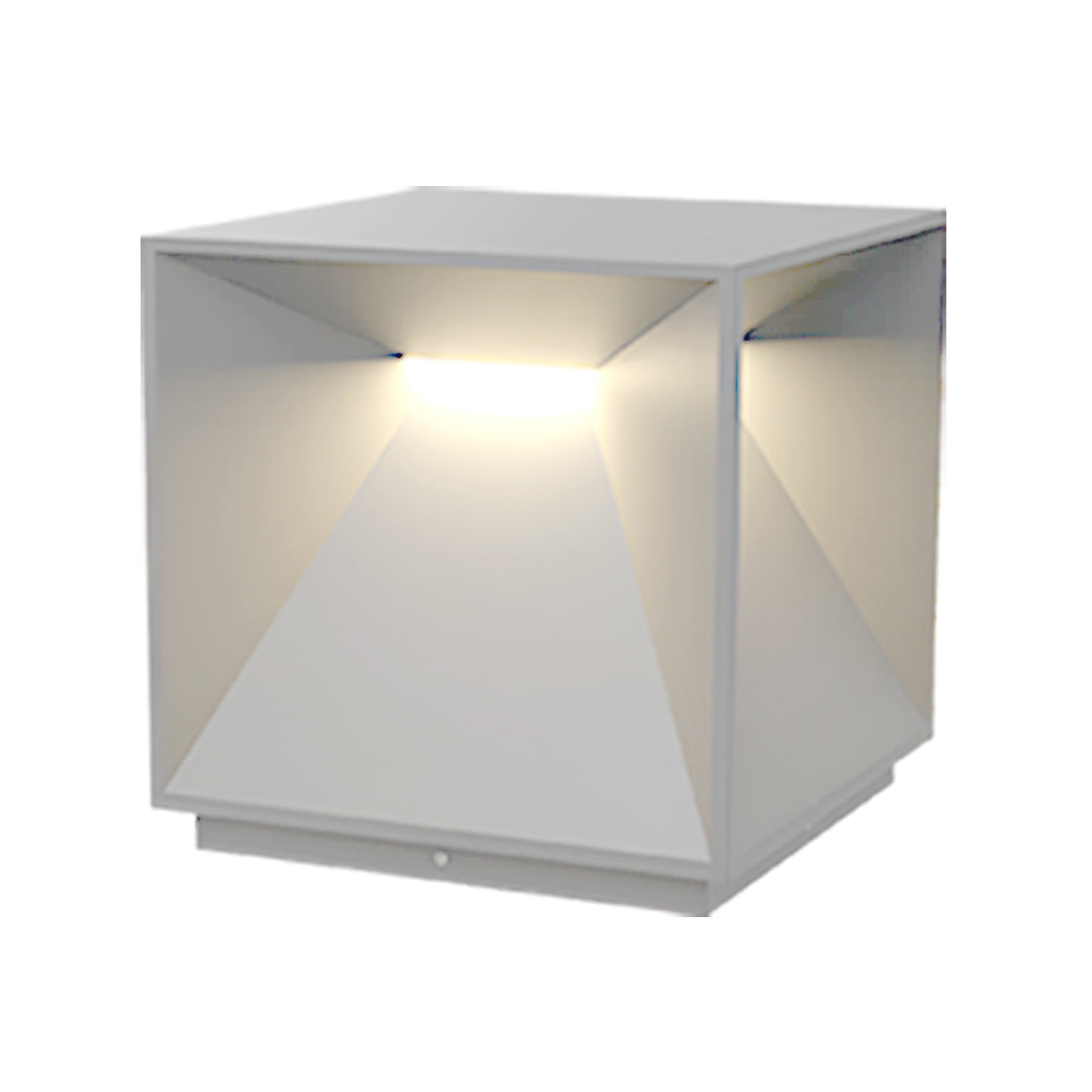 Outdoor Garden Pillar Light — Stainless Steel & Acrylic, 14W LED, Solar / Hardwired, IP65, 4 Sizes, Black or White