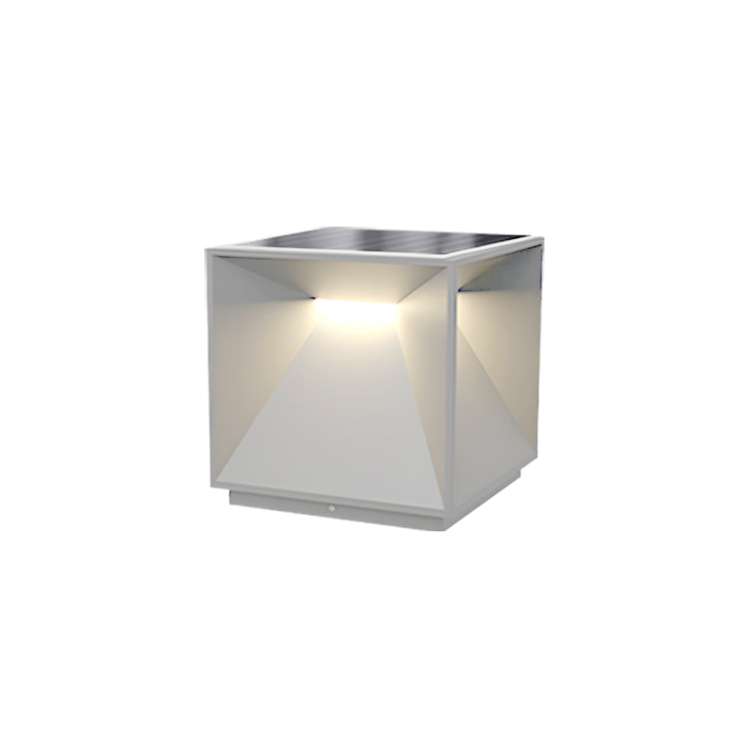 Outdoor Garden Pillar Light — Stainless Steel & Acrylic, 14W LED, Solar / Hardwired, IP65, 4 Sizes, Black or White