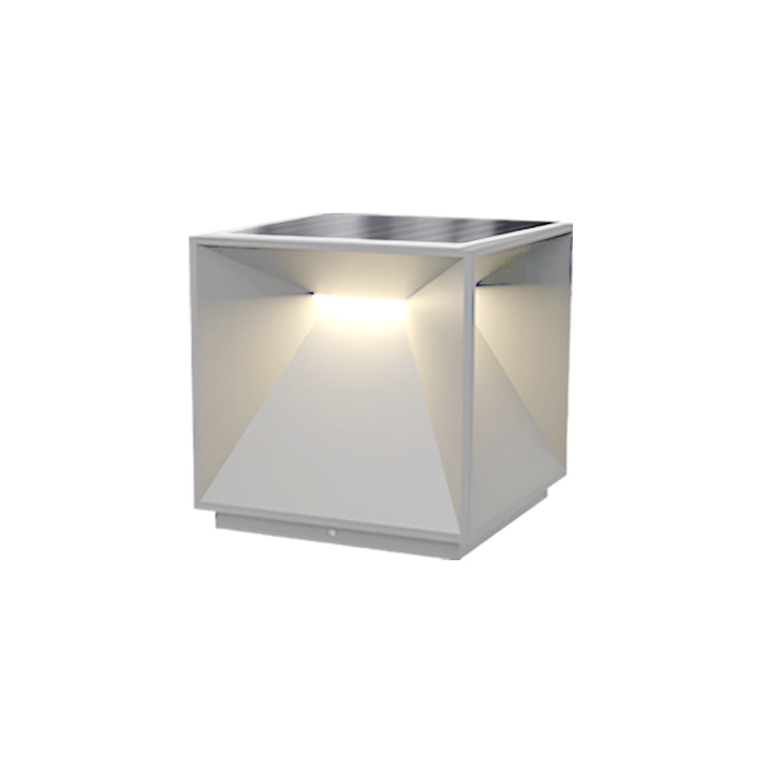 Outdoor Garden Pillar Light — Stainless Steel & Acrylic, 14W LED, Solar / Hardwired, IP65, 4 Sizes, Black or White