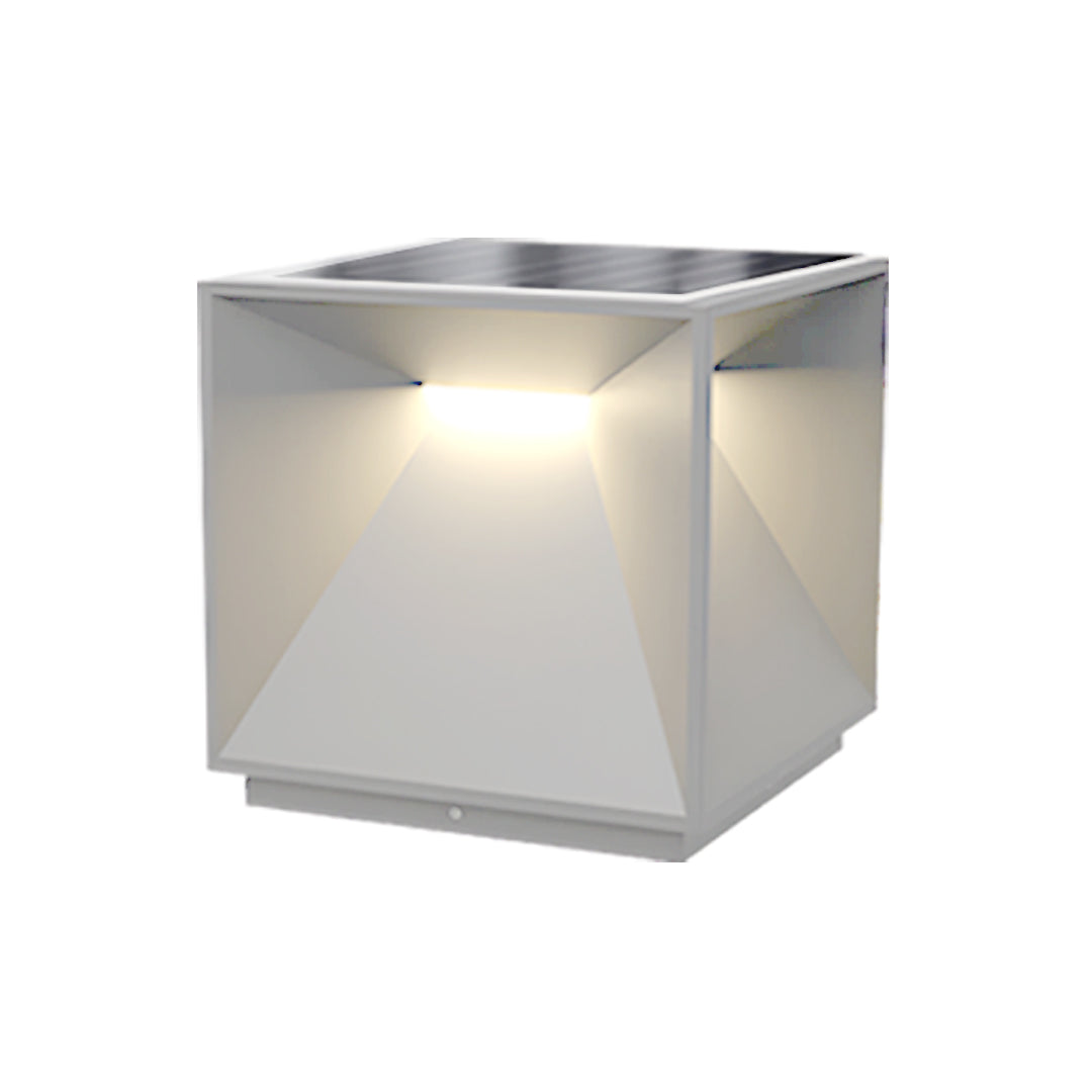 Outdoor Garden Pillar Light — Stainless Steel & Acrylic, 14W LED, Solar / Hardwired, IP65, 4 Sizes, Black or White