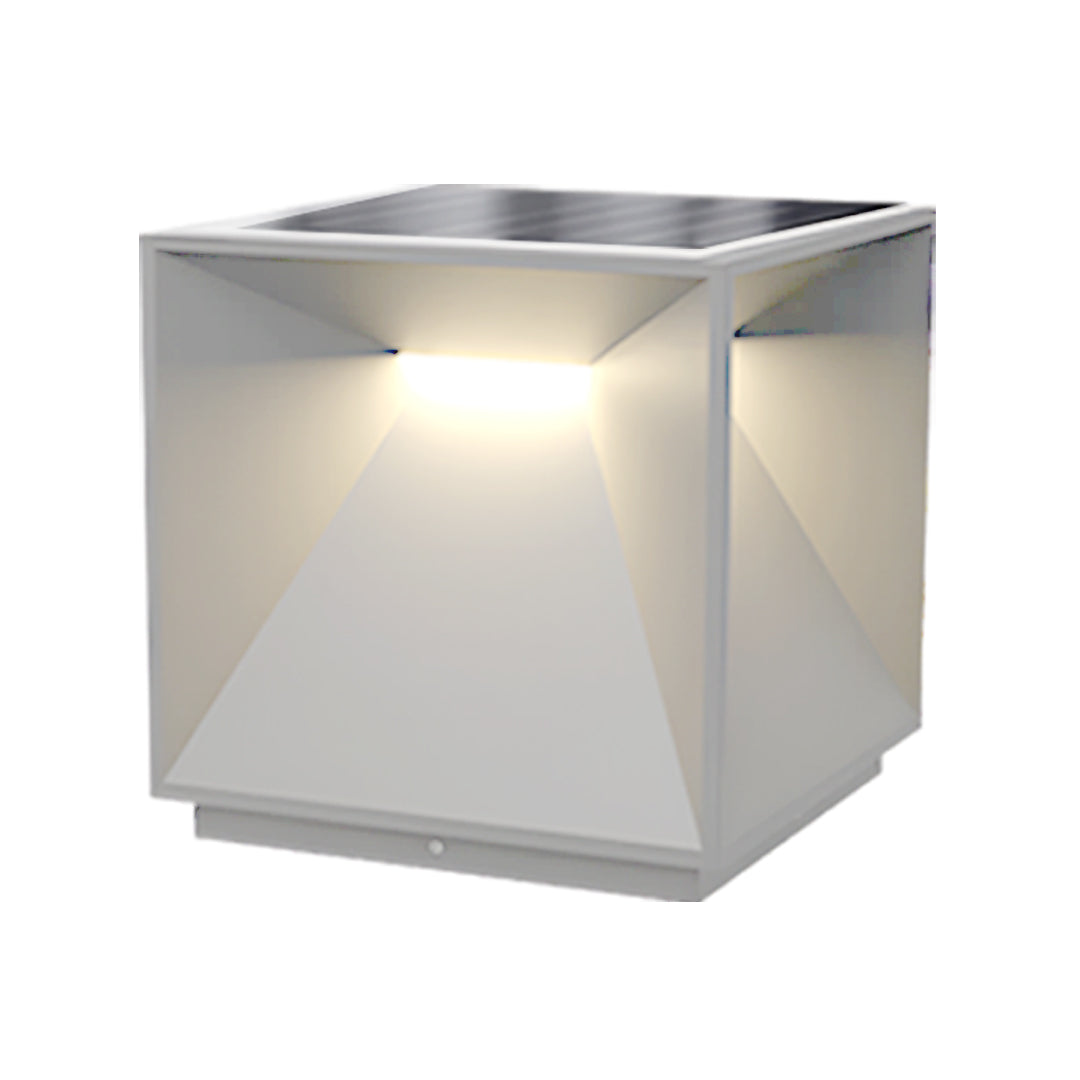 Outdoor Garden Pillar Light — Stainless Steel & Acrylic, 14W LED, Solar / Hardwired, IP65, 4 Sizes, Black or White