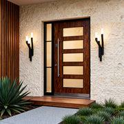 Multi-Branch Outdoor Wall Sconce — Black Stainless Steel, 3-Light, 12W LED, IP65 Weatherproof