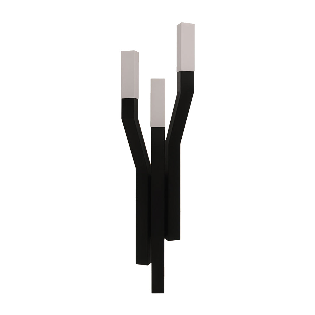 Multi-Branch Outdoor Wall Sconce — Black Stainless Steel, 3-Light, 12W LED, IP65 Weatherproof