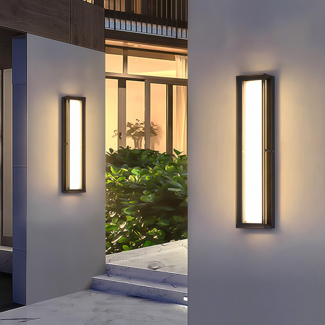 Linear Outdoor Wall Sconce — Die-Cast Aluminum, LED, Oval or Rectangular, 3000K / 6000K, IP65 Weatherproof