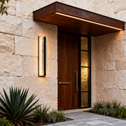 Linear Crystal Outdoor Wall Sconce — Black Stainless Steel, LED Integrated, IP65, 12W–16W, 4 Sizes