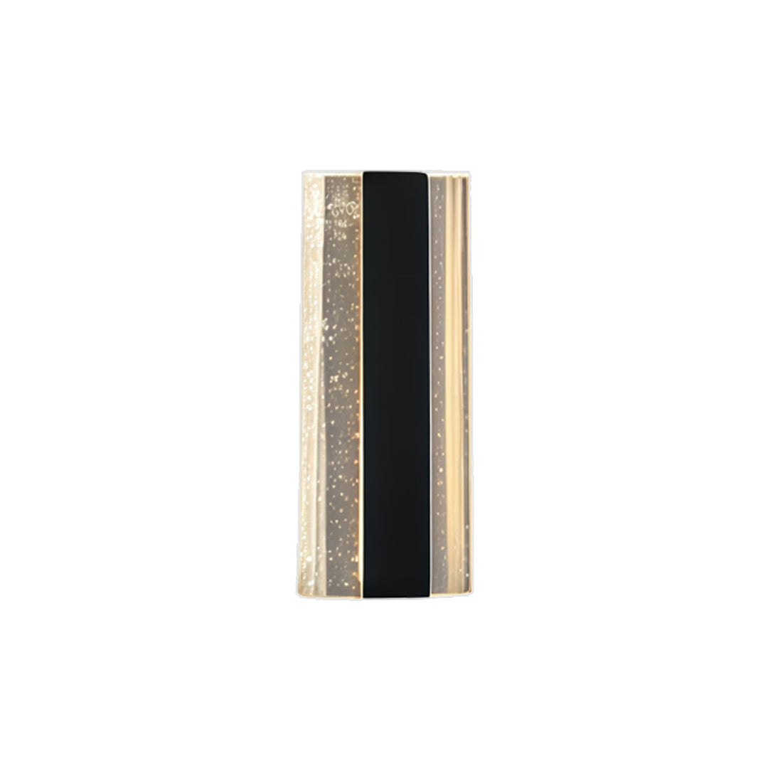 Linear Crystal Outdoor Wall Sconce — Black Stainless Steel, LED Integrated, IP65, 12W–16W, 4 Sizes
