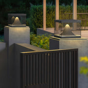 Outdoor Pillar Cap Light — Stainless Steel & Clear Glass, LED, Solar / Hardwired, IP65, 3 Sizes