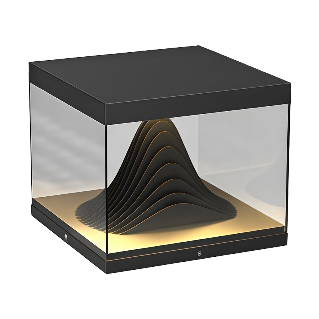 Outdoor Pillar Cap Light — Stainless Steel & Clear Glass, LED, Solar / Hardwired, IP65, 3 Sizes