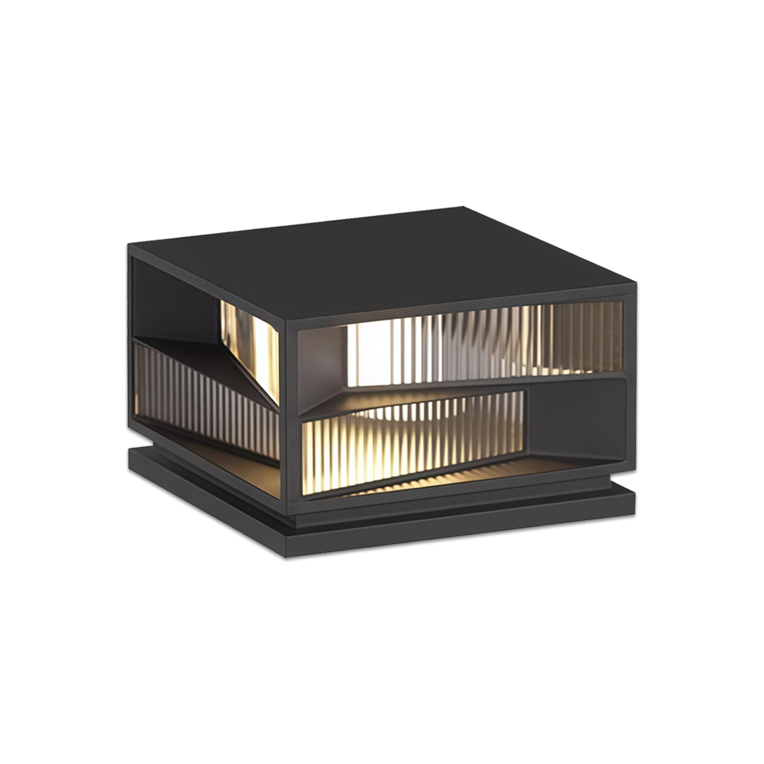 Black LED Outdoor Pillar Light — Stainless Steel, IP65, Solar or Hardwired, 2-Size